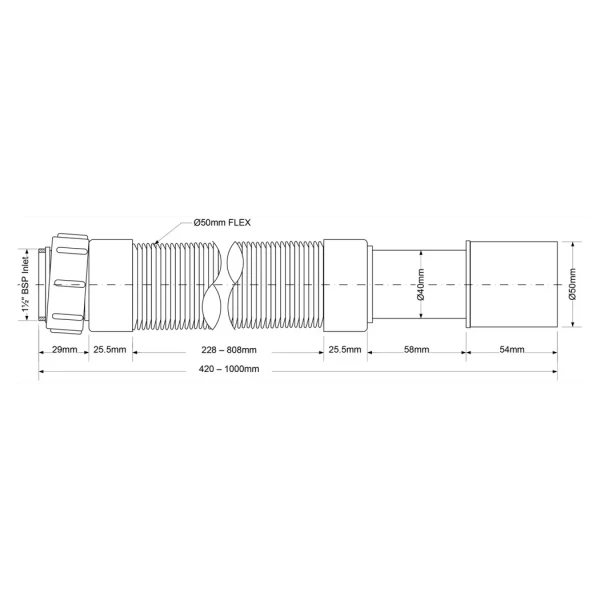 Гофра McAlpine 11/2 40х50  0,85м MRMF2