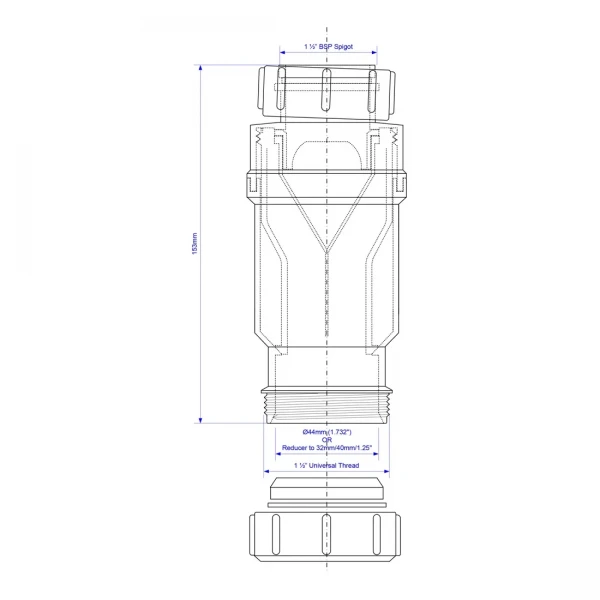 Самозакрывающийся сливной клапан 40 х 40 McAlpine MRNRV40-PB (сухой затвор)