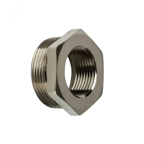 Футорка 1/4" х 1/8" GF, наружная-внутренняя, никелированная латунь