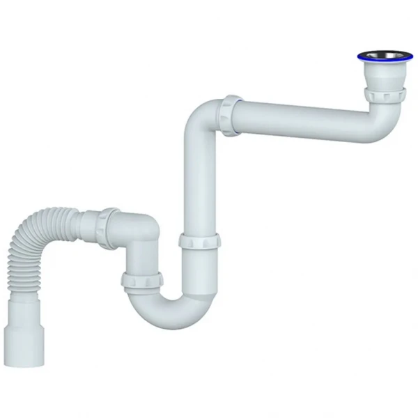 Сифон UNICORN 1 1/2 х 40 под стир.маш.прямоточ. с гофрой 40*40*50 Y315